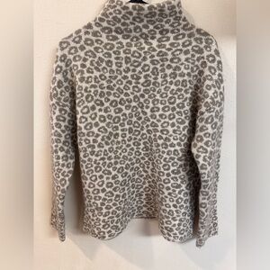 Christian Siriano Sweater Women's M Animal Print Mock Neck